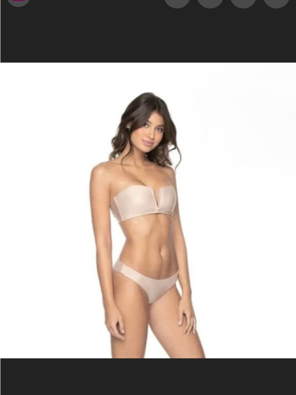 Pilyq Nude Shimmer Bikini 4 piece Set - size M
